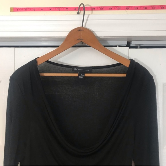 EUC INC International Concepts Swoop Neck Top/ Large/ Black/ 100% Modal Rayon - Picture 6 of 9
